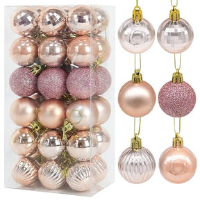Decoração De Natal / 4cm 36 Peças Bolas Coloridas De Natal Com Glitter
