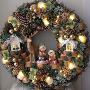 Guirlanda Decoração Natalina Luxo com Led 55CM