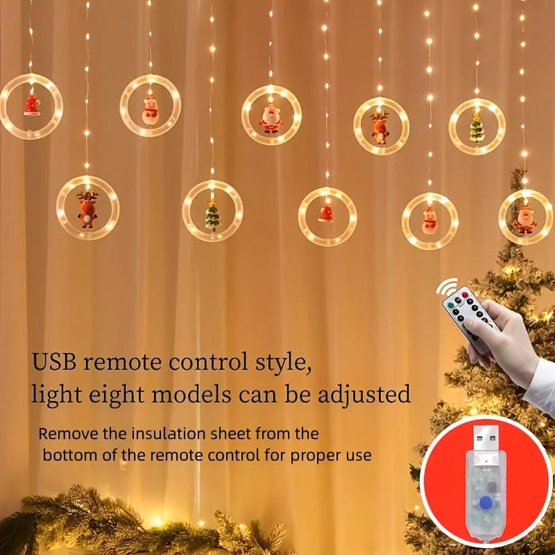 Luz de Natal LED Colorida do Papai Noel para Janela com USB - Image 12