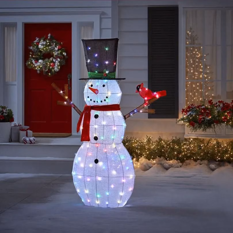 Boneco de Neve Cintilante com 100 LEDs Multicoloridos – 1,82 m - Image 4