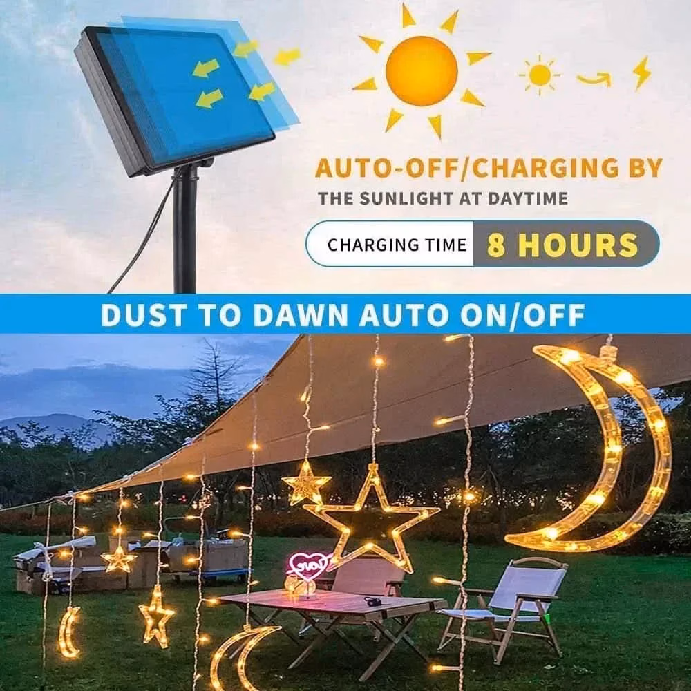 Luzes de Fada Estrela e Lua LED Solar - Encanto Natalino - Image 10