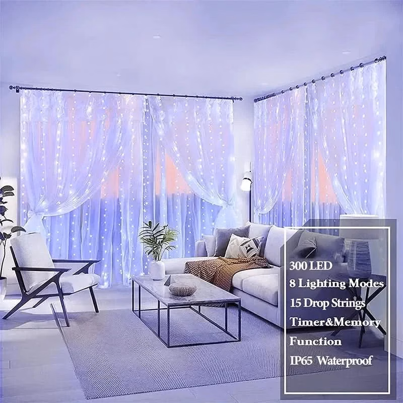 Cortina de Luzes LED Natalinas - Magia e Encanto em Sua Casa - Image 9