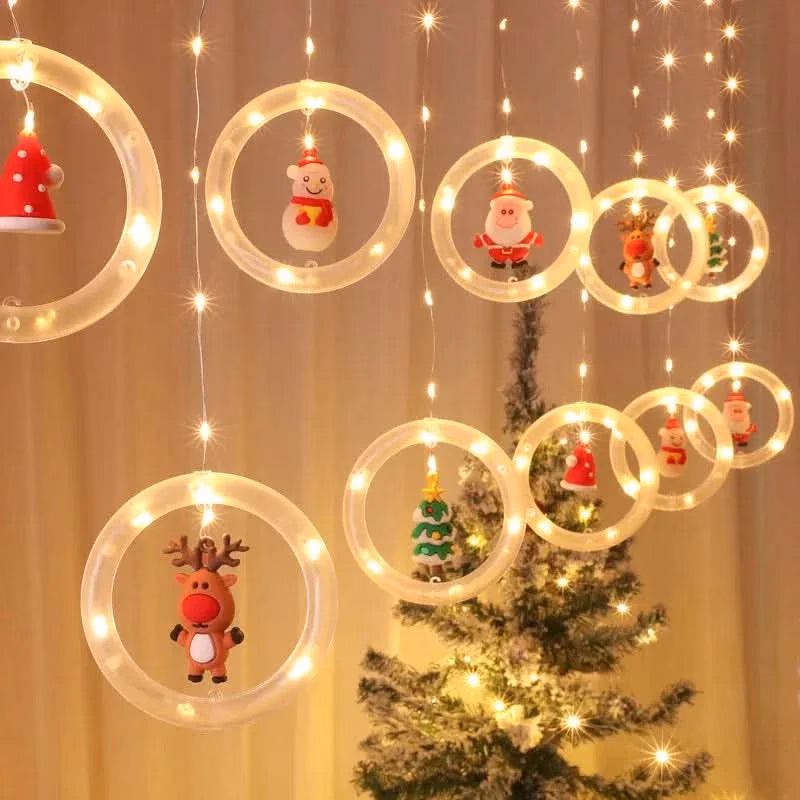 Cortina de Luzes de Natal em LED para Decoração – Brilho Festivo e Encantador