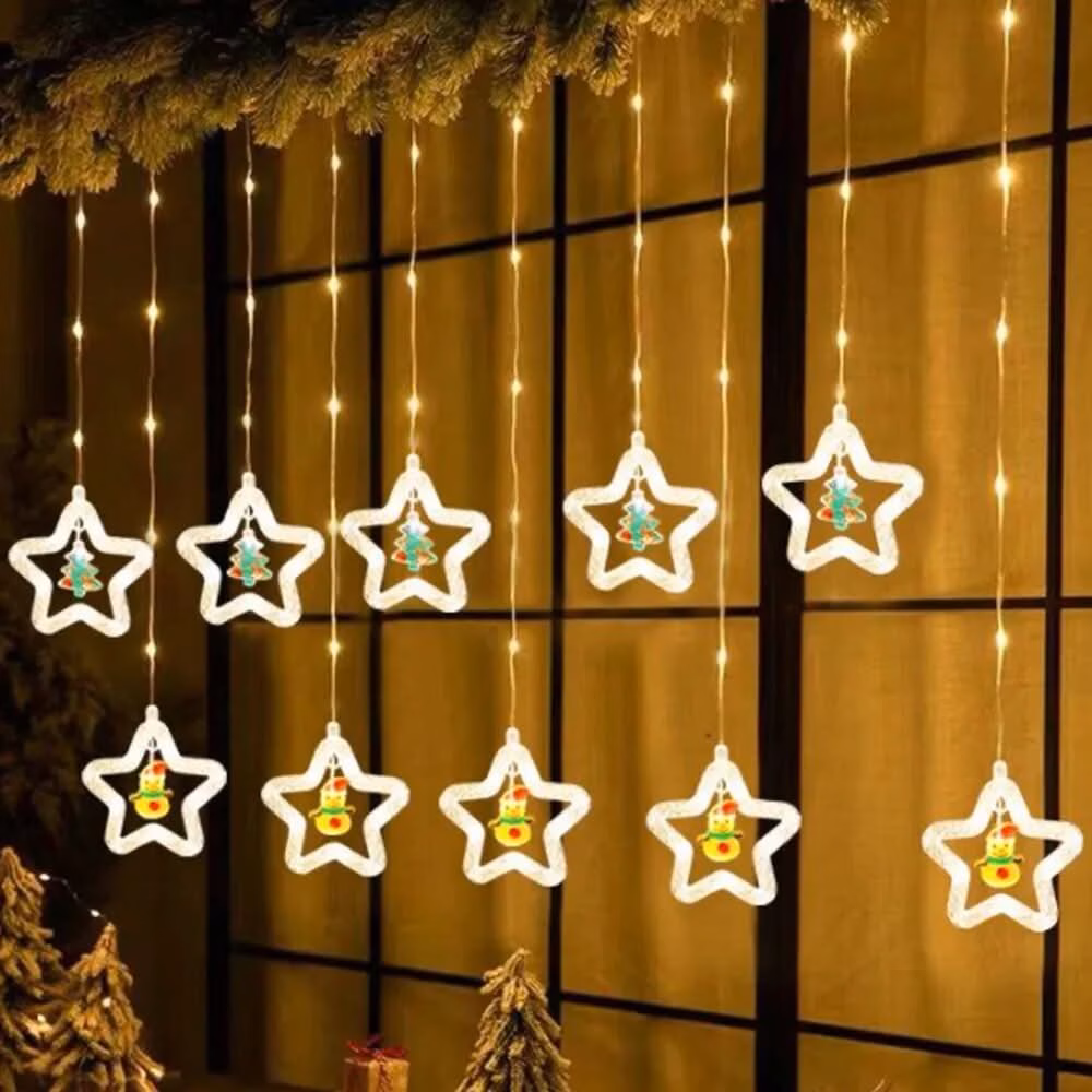 Cortina de Luzes de Natal em LED para Decoração – Brilho Festivo e Encantador - Image 9