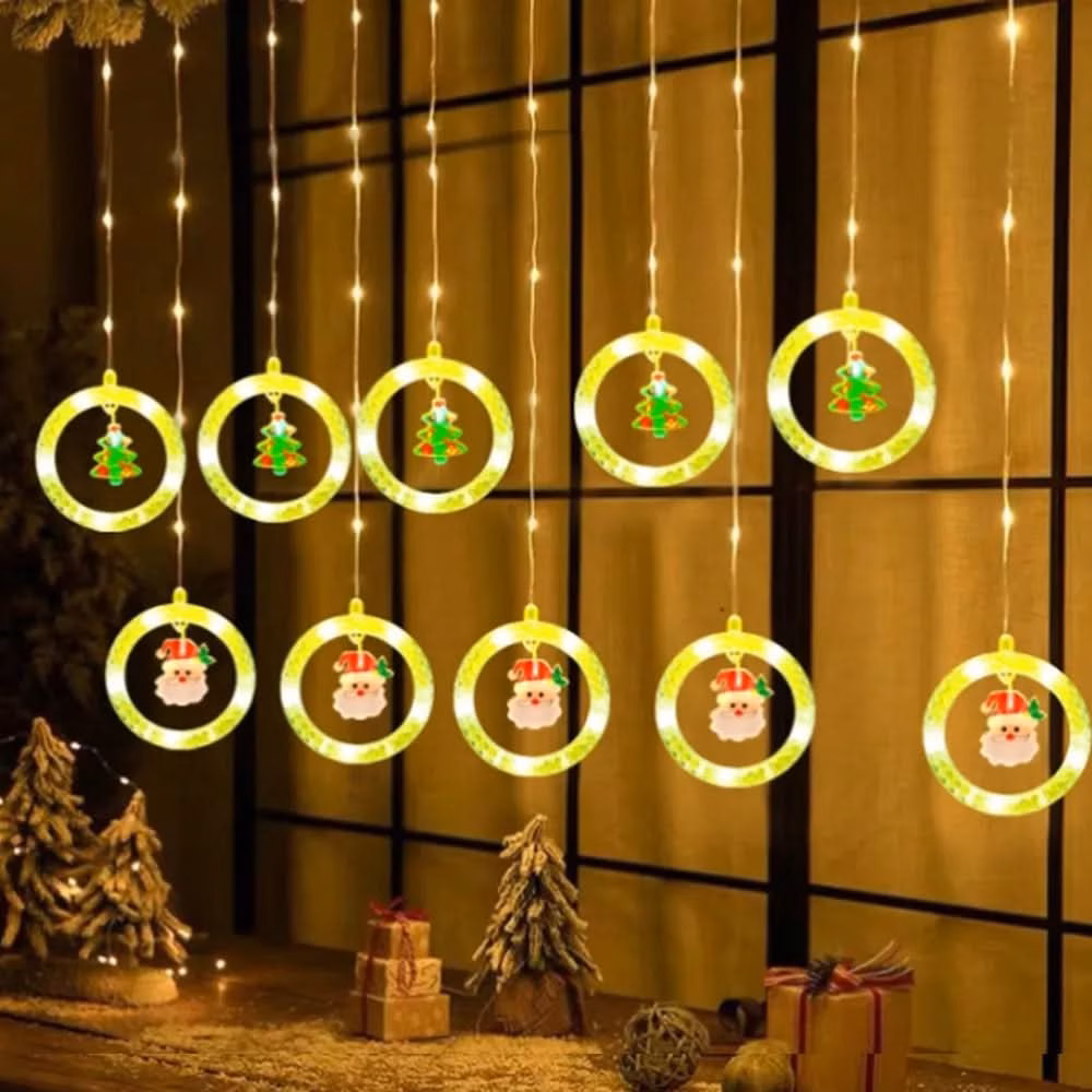 Cortina de Luzes de Natal em LED para Decoração – Brilho Festivo e Encantador - Image 10