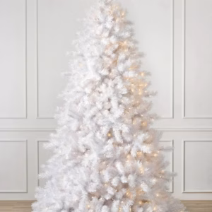 Árvore de Natal Branca Classic com Galhos Articulados, Suporte Metálico e Micro LEDs Embutidos