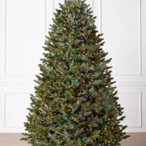 Árvore de Natal Fraser Fir com Galhos Articulados, Suporte Metálico e Micro LEDs Coloridos Embutidos