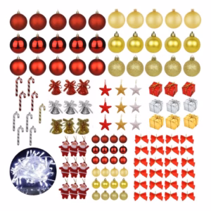 Kit 125 Enfeites Para Árvores De Natal Pendentes Bolinha Pisca Pisca Led