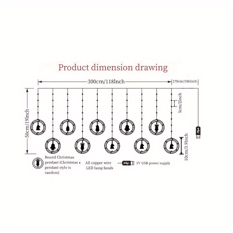 Luz de Natal LED Colorida do Papai Noel para Janela com USB - Image 5