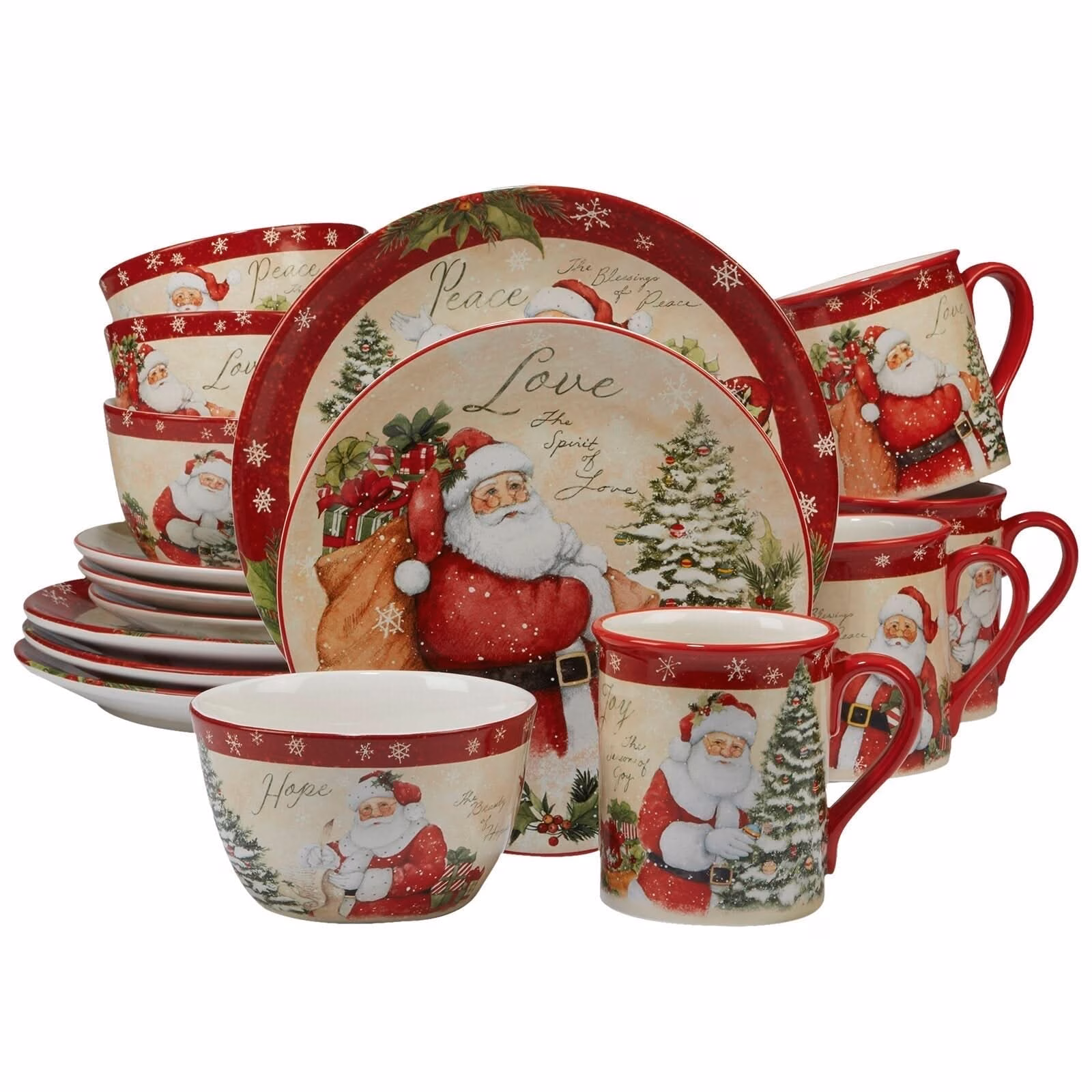 Conjunto de Louça de Natal Holiday Wishes – 16 Peças - Image 2
