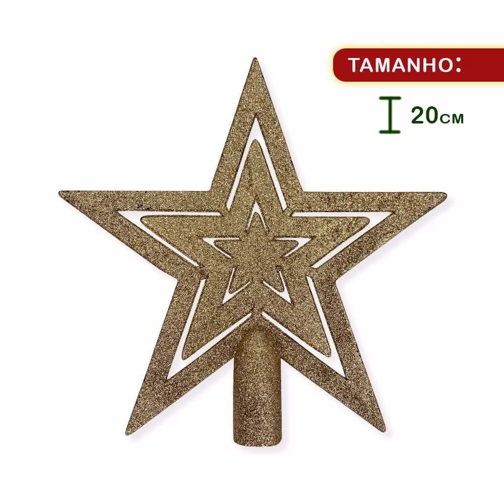 Kit Enfeites de Natal Bolas Estrela Dourado e Vermelho Completo - Image 3