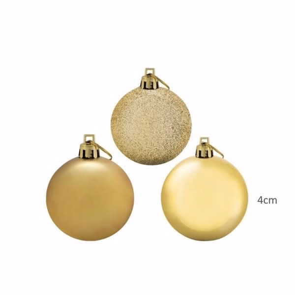 Kit 30 Bolas De Natal Mista 4cm Dourada Decoração Árvore - Image 3