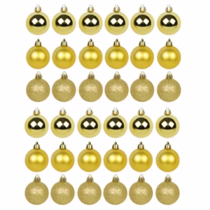 Kit 30 Bolas De Natal Mista 4cm Dourada Decoração Árvore