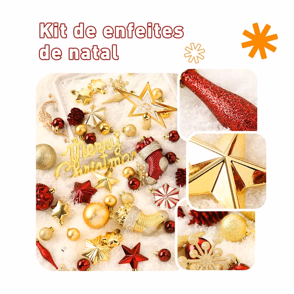 Kit 70 Bolas decoração de natal árvore pendente bolinhas enfeites natalinos casa pisca pisca led - Image 2